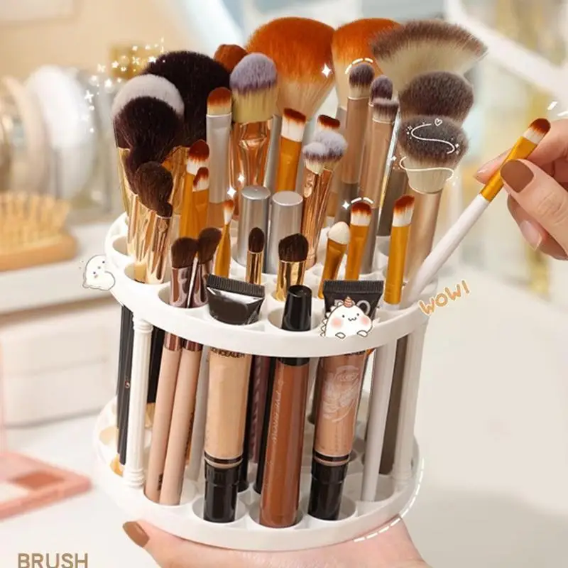 Makeup Brush Holder Organizer Makeup Brush Holder 45Hole Stand Brush Organizer Cosmetic Supplies Large Capacity Dustproof