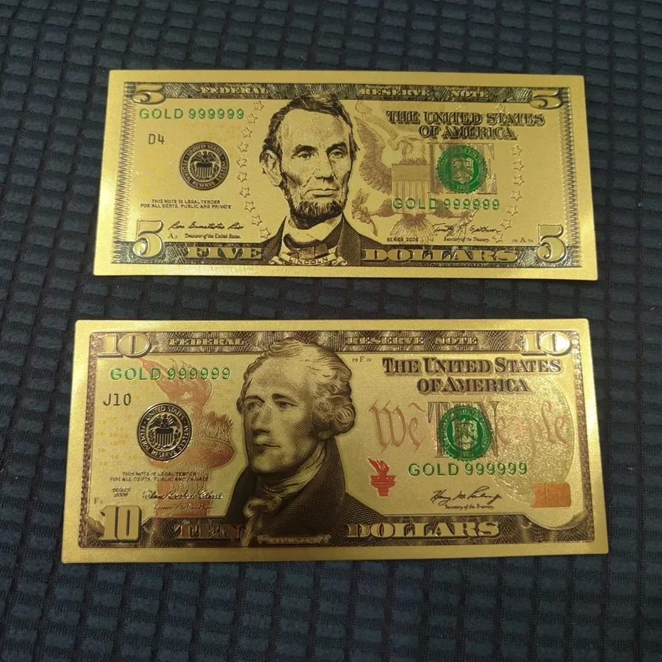 Description Picture 6 of itemMOYU 7/8/36Pcs Gold Plated US Dollar Bills Gold Foil Banknotes Fake Paper Money Banknotes Crafts For Collection Home Decor