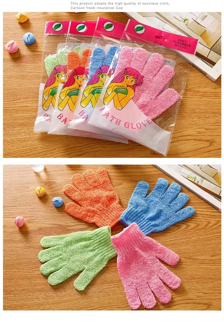Description Picture 6 of item1pcs Reversible Exfoliating Shower Gloves Body Scrub Gloves, Cleansing Tools Bath Towel Bath Products Back Scrub Spa Accessories