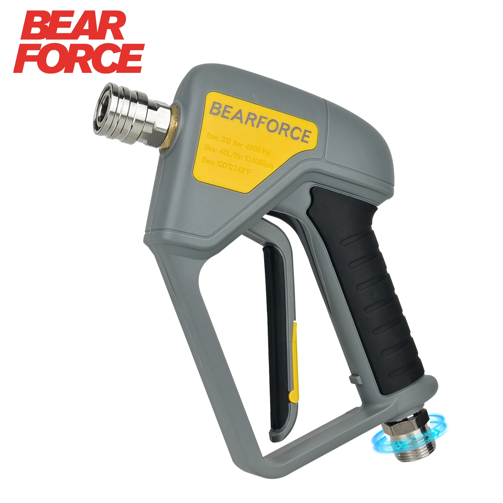 베어포스 고압세척기 스프레이 워터건 (M22-14mm 입구 수형 스위블 및 1/4인치 퀵 커넥터 포함, 노즐, 워터건, 폼 캐논용)