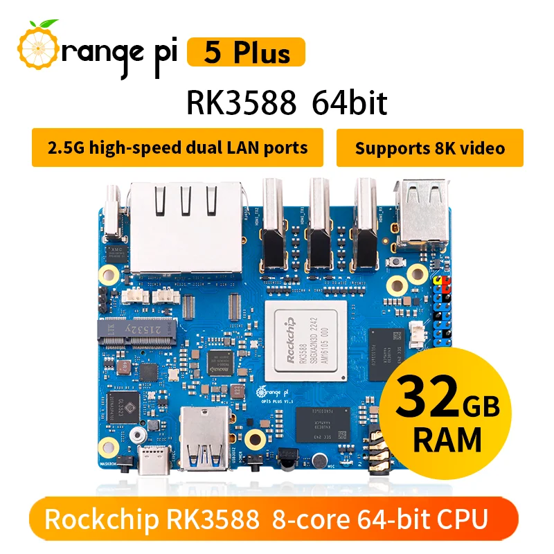 Orange Pi 5 Plus 32GB LPDDR4/4X RAM Single Board Computer