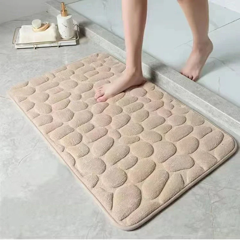Embossed Cobblestone 3D Non-Slip Quick-Dry Bath Mat