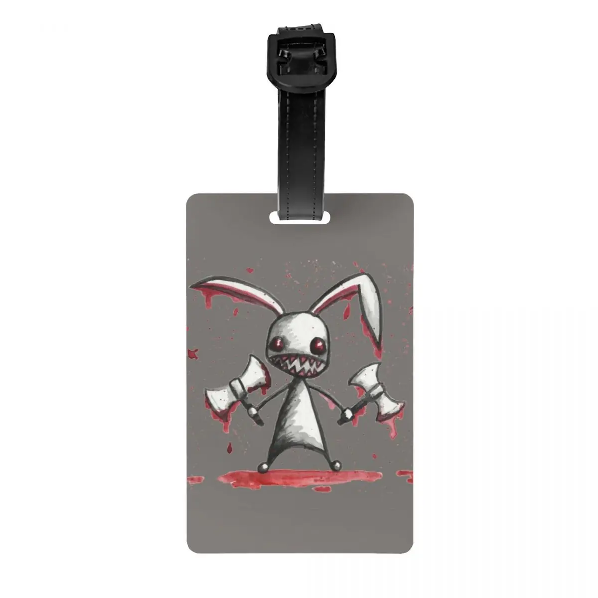 

Custom I'm So Metal Funny Bunny Luggage Tag With Name Card Rabbit Privacy Cover ID Label for Travel Bag Suitcase