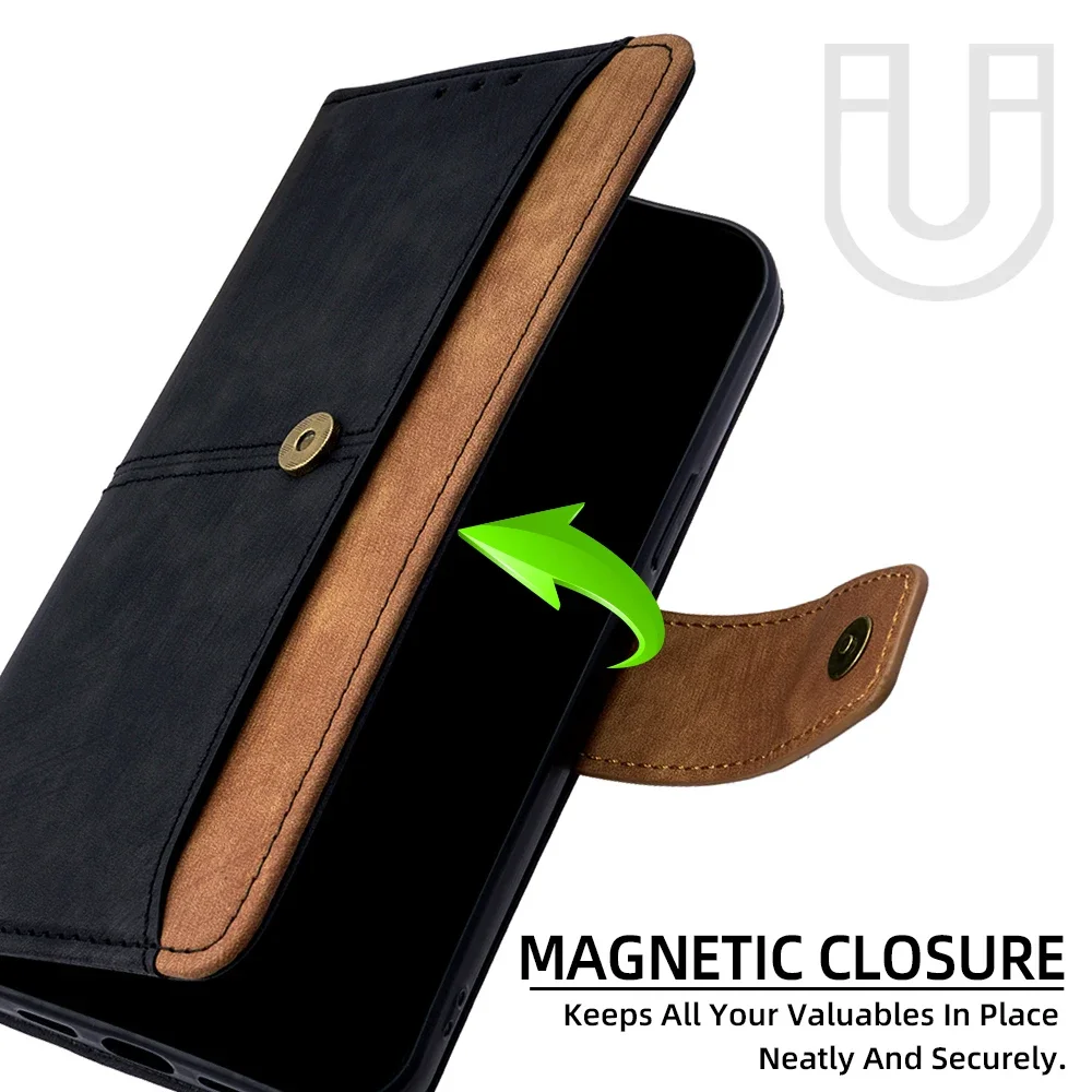 Elegant Metal Buckle Flip Cover Phone Case with Business Design