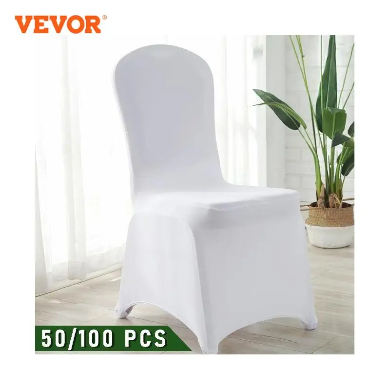 VEVOR Housses de Chaises de Mariage Couverture de Chaise en Fibre de Polyuréthane 50 / 100 Pcs pour Restaurant Banquet Hôtel