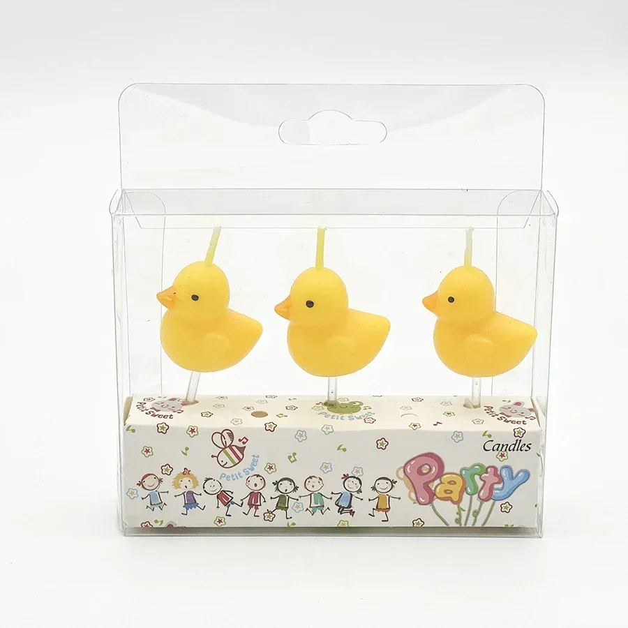 3 teile/satz Gelbe Ente Kerzen Geburtstag Kerzen Kreative Nette Geburtstag Dekoration Kerzen Kindertag Dekorationen Tier – Detail 6