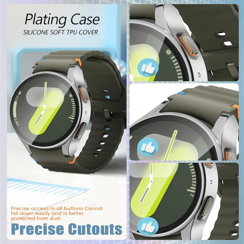 Premium TPU Plated All-Around Screen Protector Case for Smartwatch - Elegant Watch Accessories