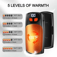 Грелки для рук, перезаряжаемые, 2 шт., 5 режимов, быстрый нагрев, электрический портативный карманный обогреватель для женщин и мужчин, для кемпинга на открытом воздухе — изображение 3