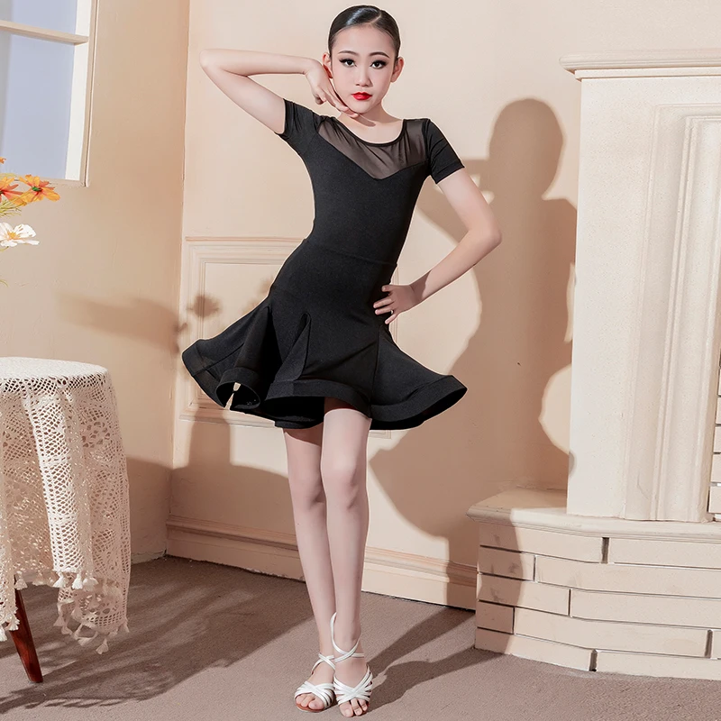 Girls Latin Dance Dress Competition Split Suit