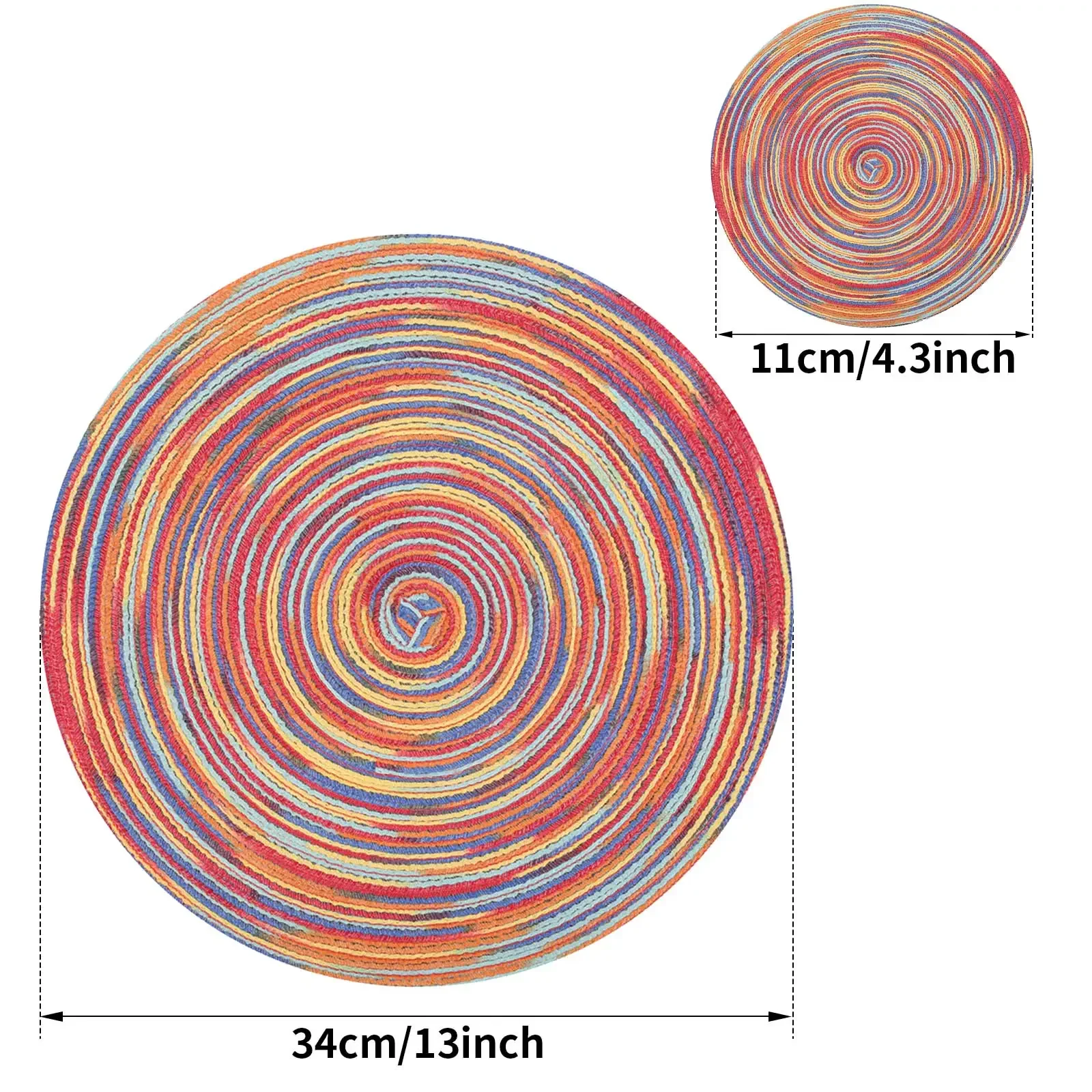 Set of 6 Stylish Braided Placemats and Coasters – Durable, Washable, and Heat-Resistant