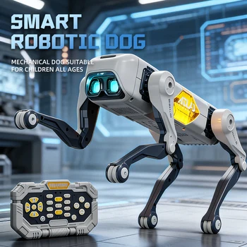 Cane Robot Elettrico RC Intelligente Multifunzione, Giocattolo Educativo Meccanico, Regalo Robotico Bionico Smart