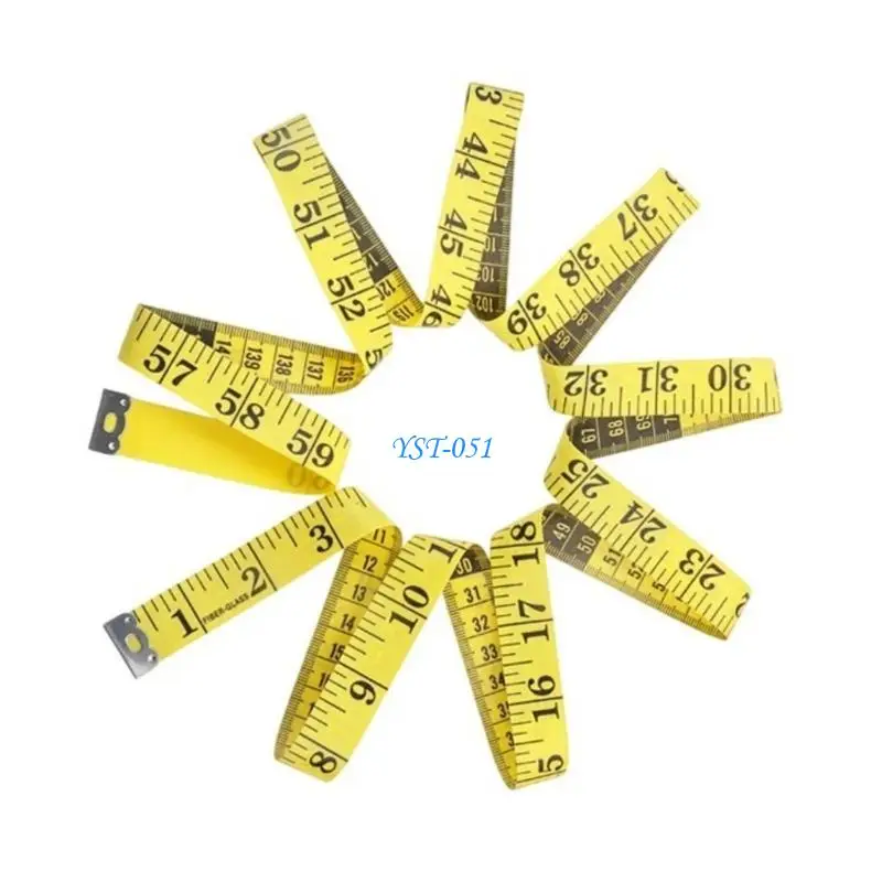 E15A 영구 150cm PVC 유리 섬유 재봉사 측정 테이프 봉제 공예 신체 측정을위한 이중 스케일 5 색 환경 설정