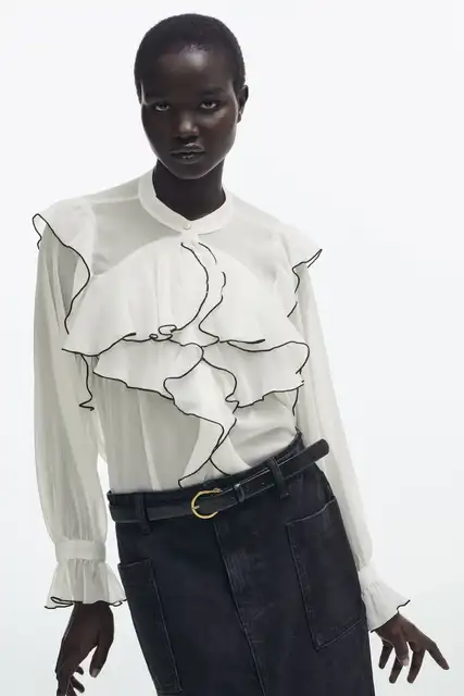 zara transparent blouse