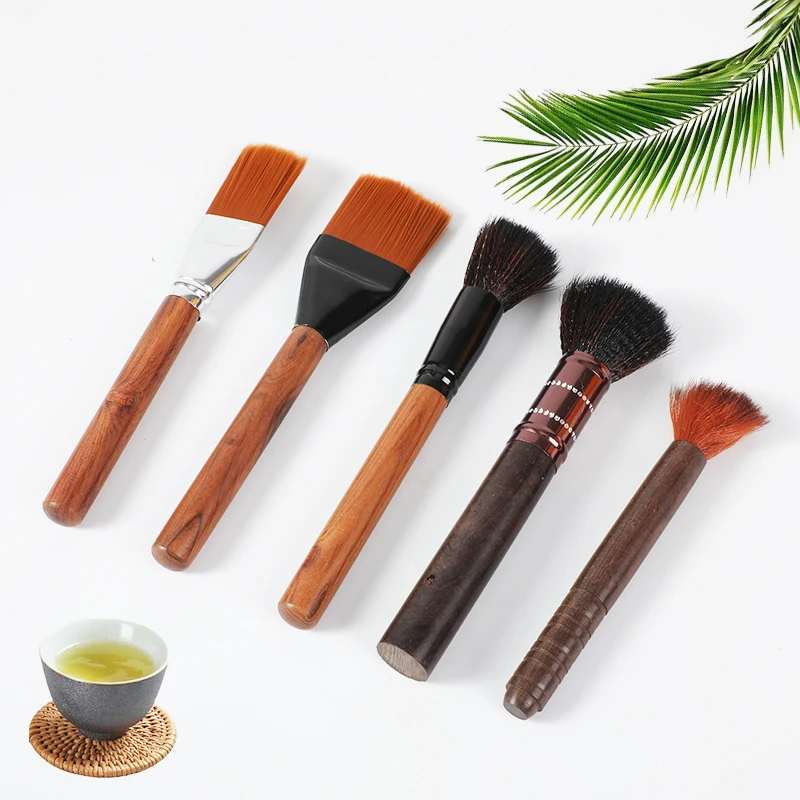 Various Type Cleaning Brush For Coffee Machine Tea Set Soymilk Machine Nylon Brush Wooden Handle Material Kitchen Tools