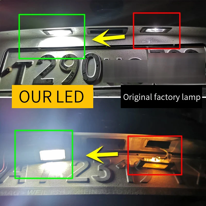 License Plate Lights Skoda Octavia Number Plate Bulb 2Pcs LED Car