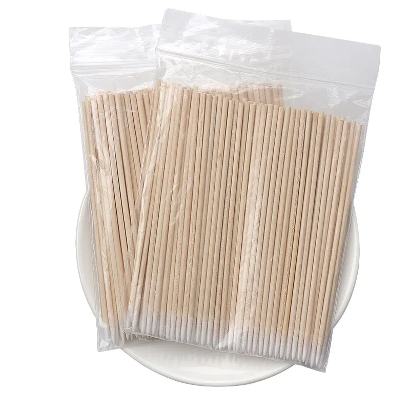 Women Makeup Cotton 10cm Cotton Swab 300/500/1000pcs Buds Tip for Wood Sticks Nose Ears Cleaning eyelashes Glue Removing Tools