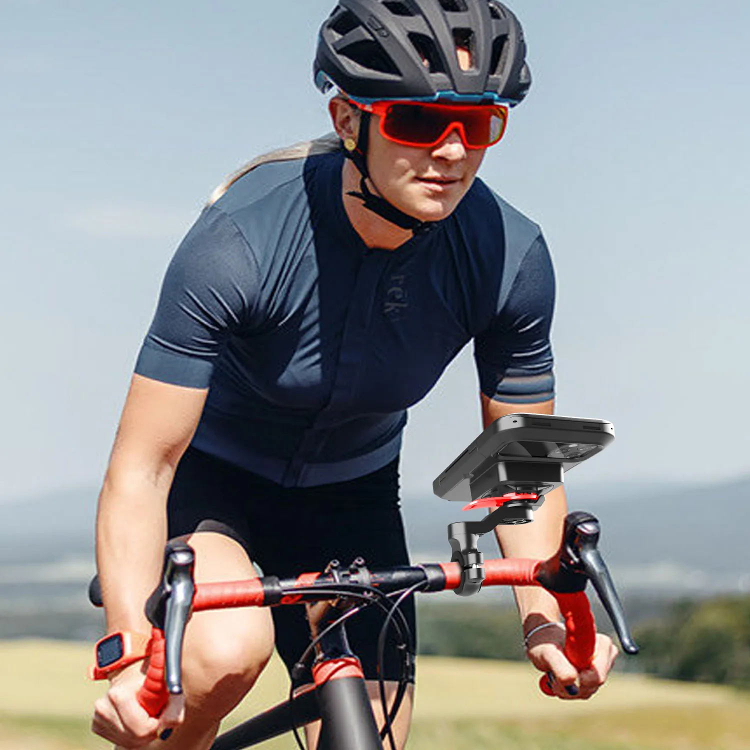 iBudim Bicycle Bike Handlebar Cell Phone Holder Bag Waterproof Case for Motorcycle Scooter Wireless Charger Phone Bracket Mount