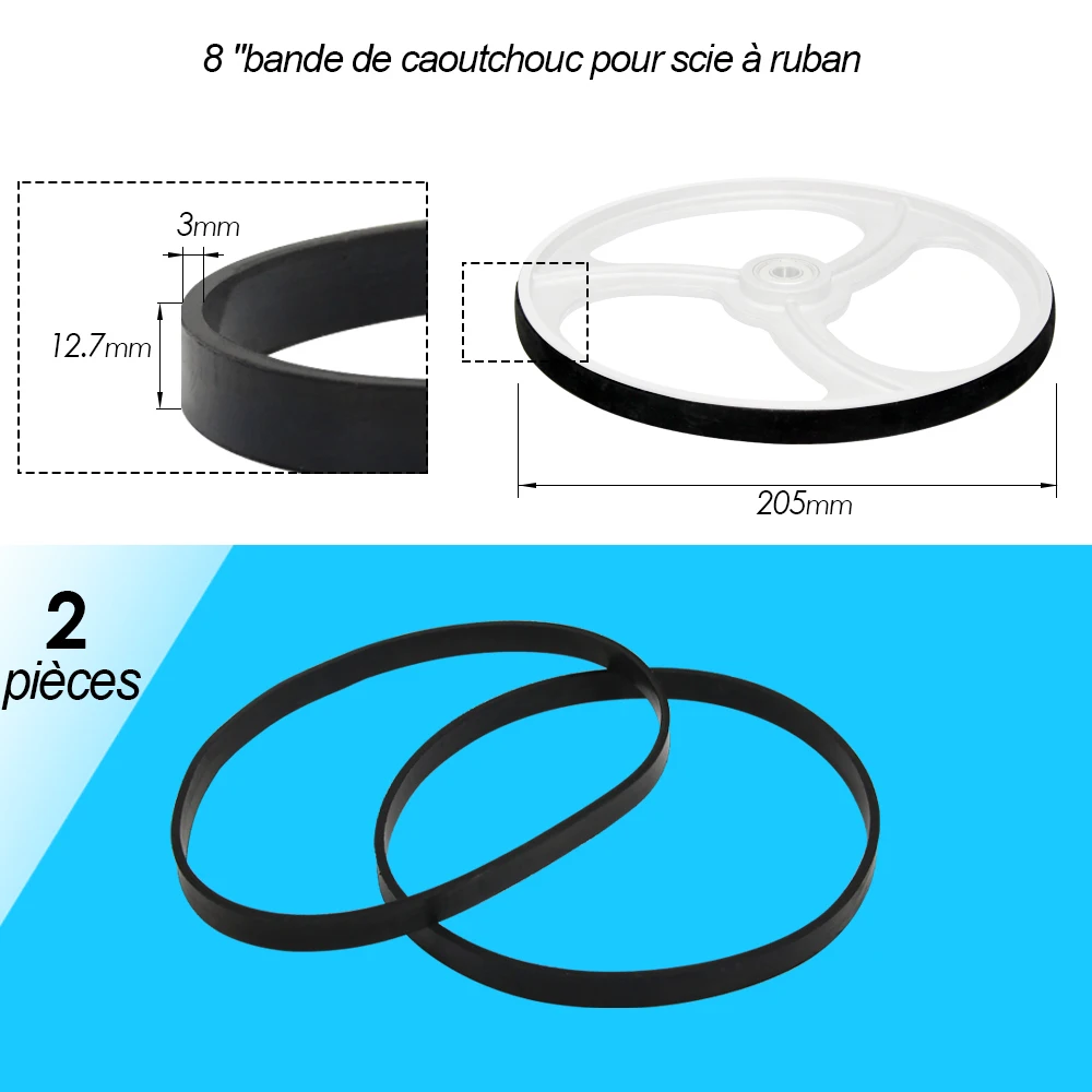 Remplacement Pneu Scie Ruban 10 Pouces Pneus En Caoutchouc Pour Scie à Ruban 10 Pouces - Lot De 2 - 12,75 Mm De Large, 3,3 Mm D'épaisseur - Améliore La Traction Et Réduit Le Bruit Remplacement Pneu Scie Ruban 10 Pouces Pneus En Caoutchouc Pour Scie à Ruban 10 Pouces - Lot De 2 - 12,75 Mm De Large, 3,3 Mm D'épaisseur - Améliore La Traction Et Réduit Le Bruit