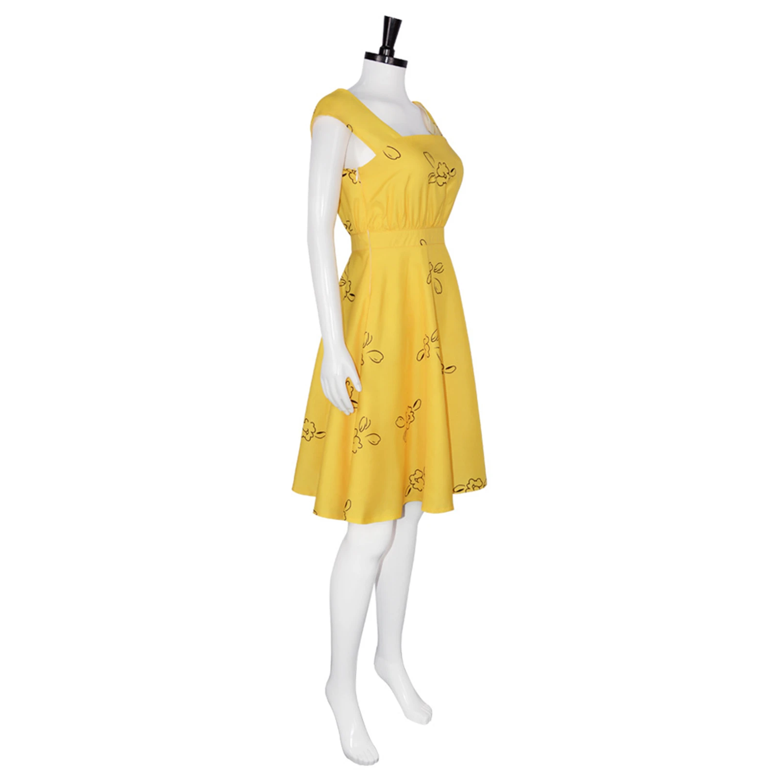 Movie La La Land Mia Cosplay Costume Ladies Dress Yellow
