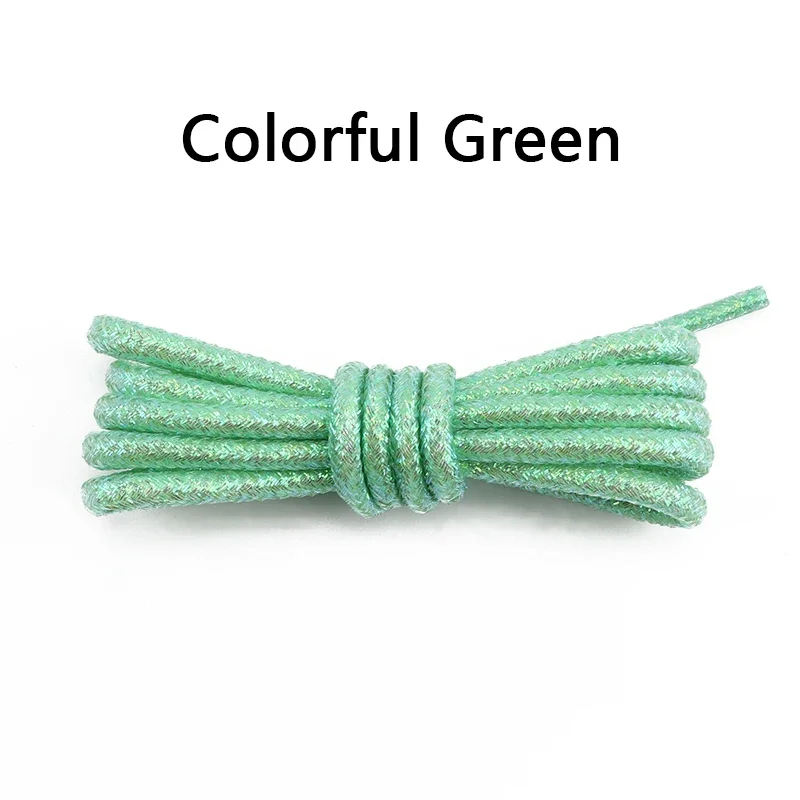 Vibrant Glitter Round Shoelaces for Trendy Sneakers and Leather Shoes