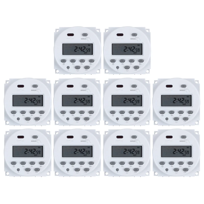 

10X DC 12V Digital LCD Power Programmable Timer Time Switch Relay 16A Amps