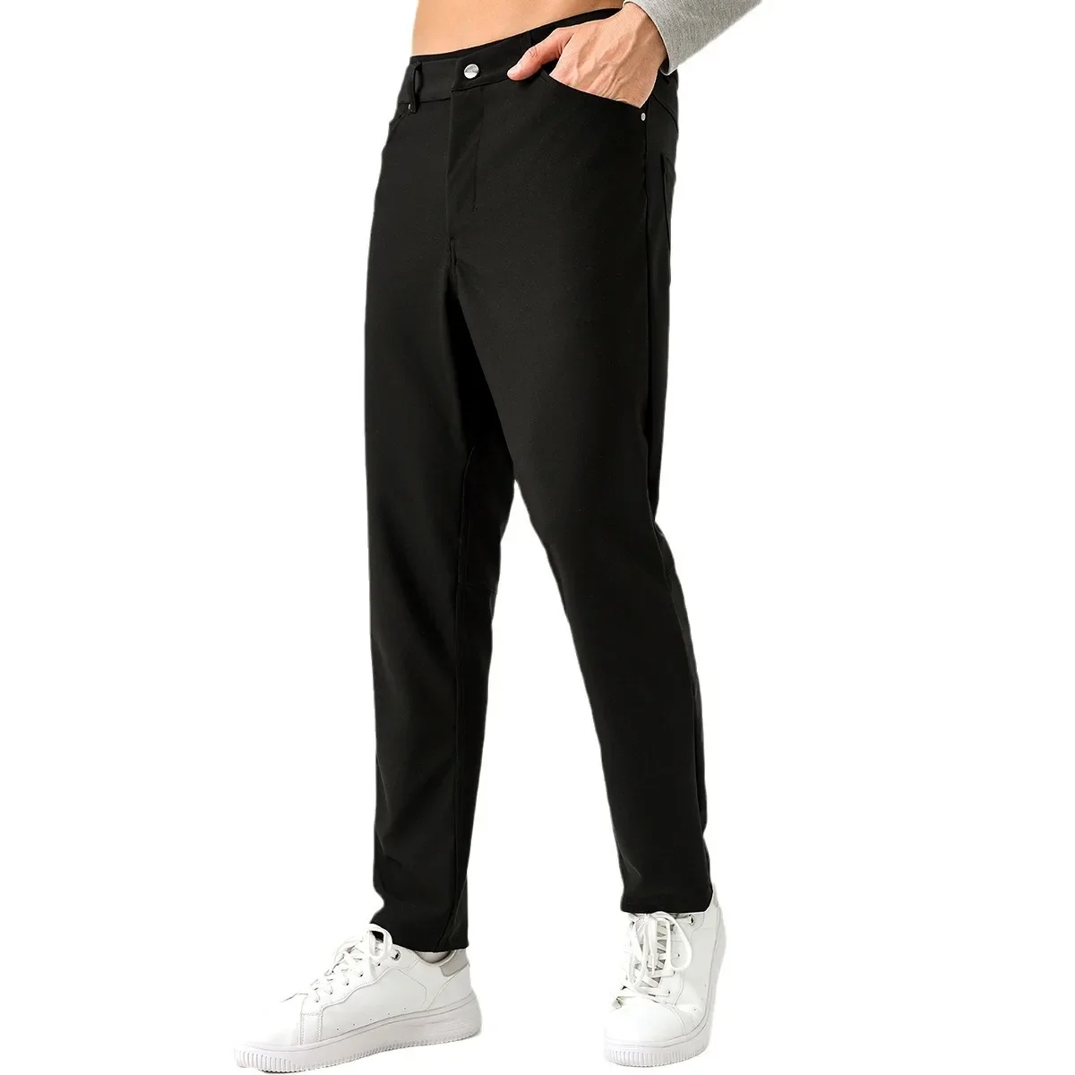 ABC men's casual suit pants for business commuting, comfortable fitness, breathable, quick drying pants 5
