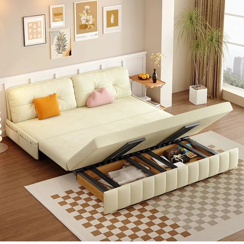 

Cream Technology Sofa Multifunctional Household Room Sofa Bed Bedroom Balcony Storage Salas Y Sofas Muebles Home Furniture