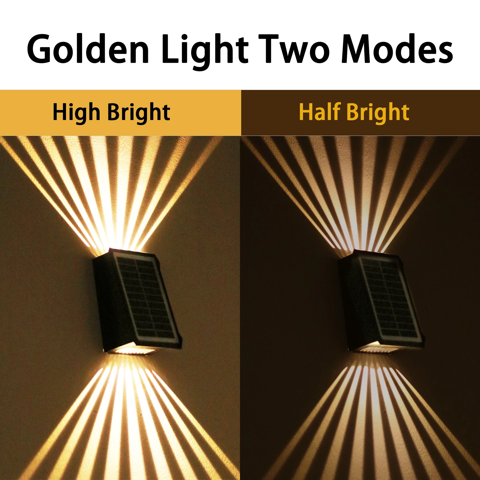 Description Picture 5 of itemSolar Wall Light Fence Light Golden RGB For Path Garden Yard Pool Decor Solar Powered Solar Street Lamp Landscape Lamp