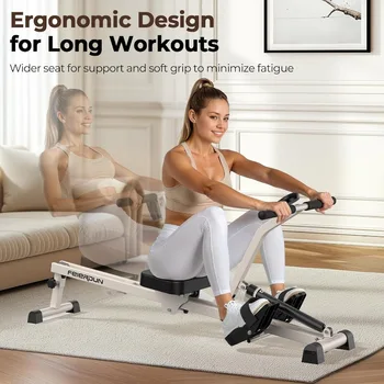Feierdun Compact Adjustable Rowing Machine for Home 300LBS Weight Capacity with 12 Levels of Resistance for Complete Body 6