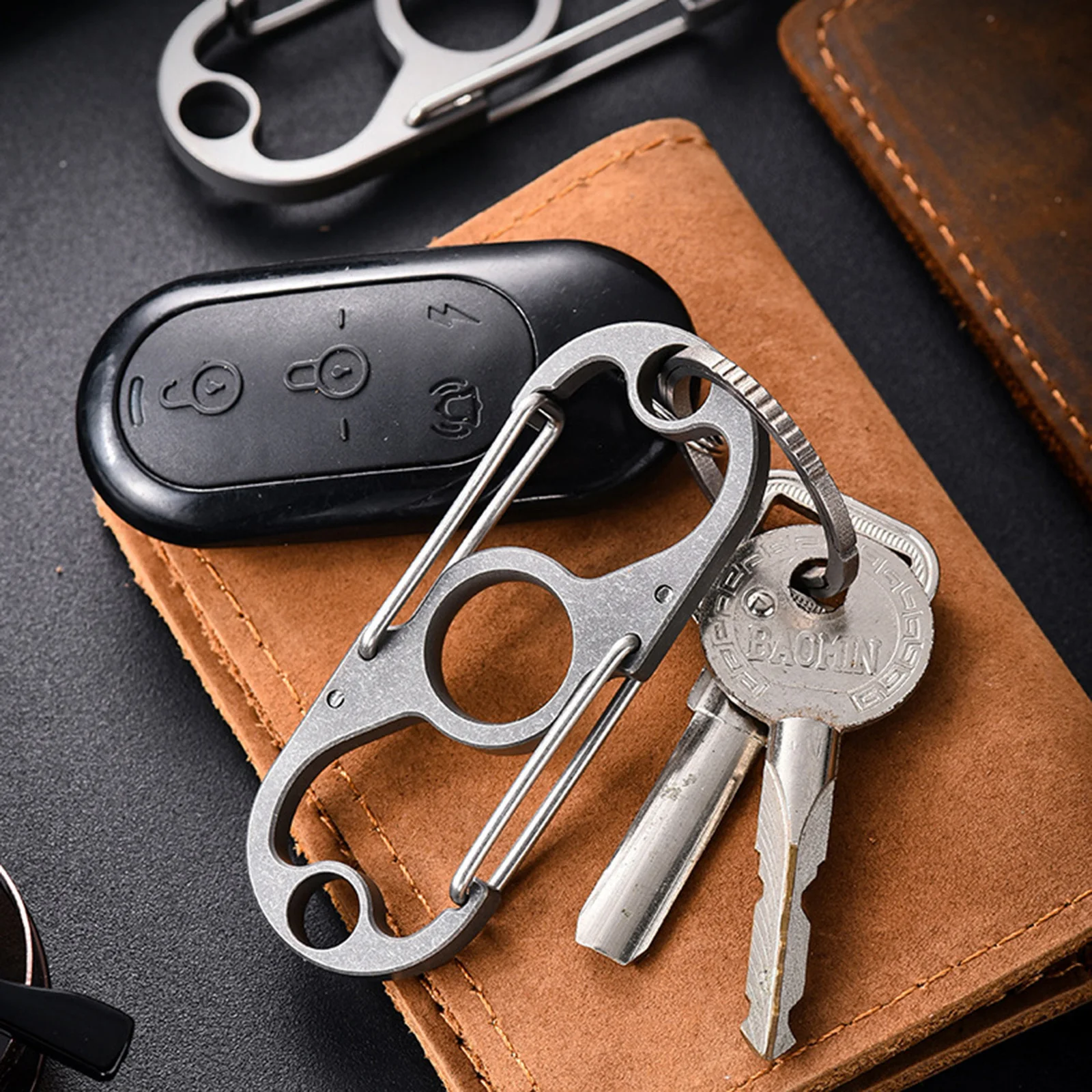 Custom Wholesale Mountaineering Outdoor Climbing Titanium Carabiner Ring  Metal Key Chain Keychain with Bottle Opener - China Titanium Keychain and Titanium  Key Chain price