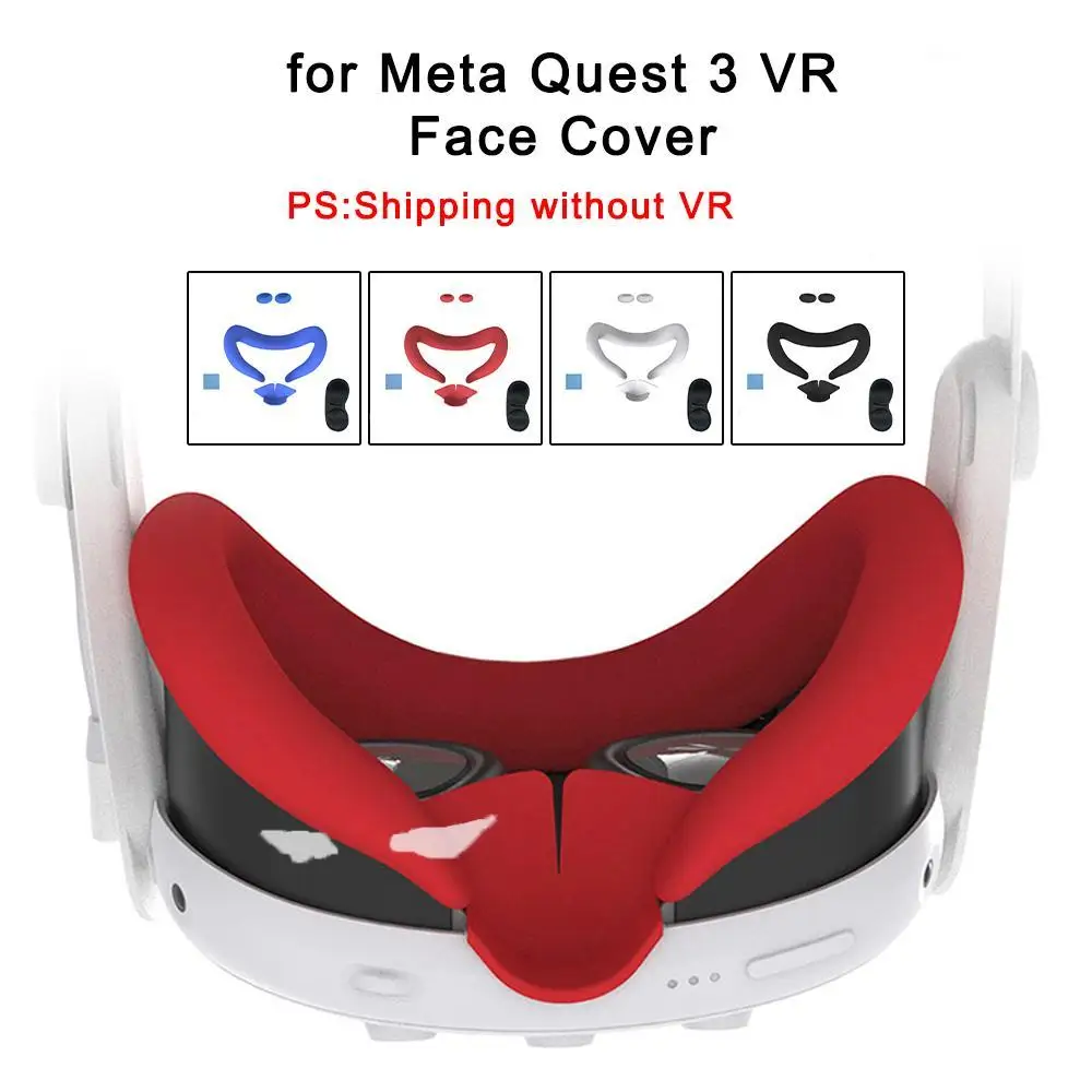 

3in1 For Meta Quest 3 Accessories Silicone VR Face Mask VR Facial Interface Sweatproof Mask Face Cushion Replacement N5K6
