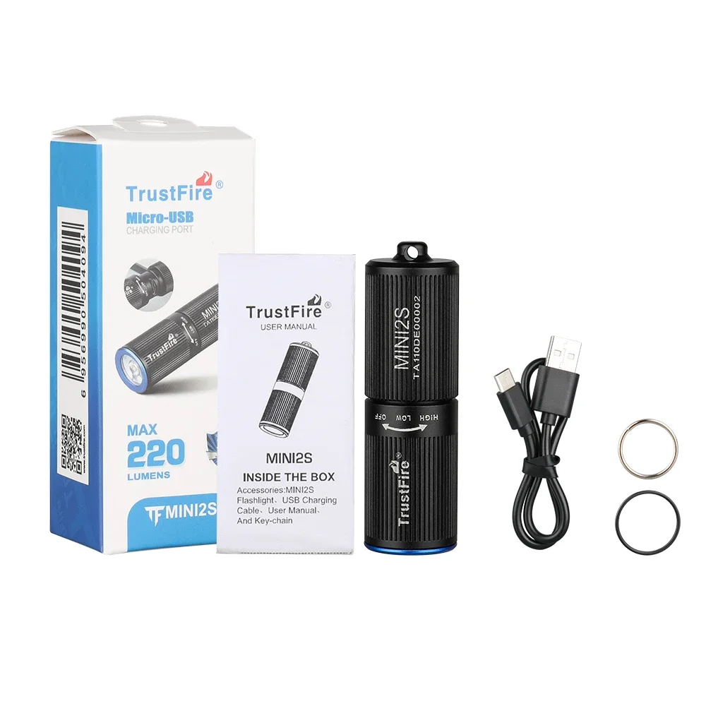 Lampe Torche LED TrustFire MINI2S 220 Lumens - Rechargeable, étanche, Porte-clés