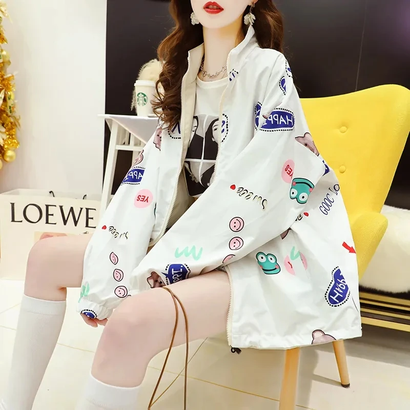 

Double Sided Wear Women Casual Coats Jacket 2023 Spring Summer New Female Loose Casual Work Coat Ladies Baseball Jackets