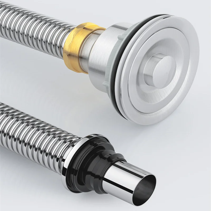 Kitchen Sink Drain Pipe Anti Rat Bite Stainless Steel Sink Strainer Deodorant Wash Basin Sewer Drainer Bathroom Accessories