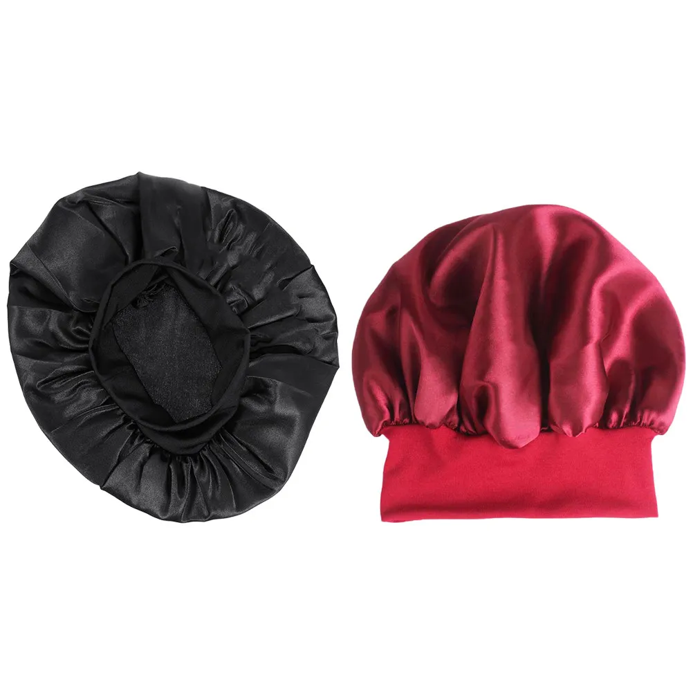 2Pcs 부드러운 탄성 수면 모자 여성 탈모 모자 화학 요법 환자를위한 편안한 모자 가정용