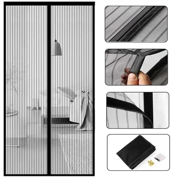 Moustiquaire magnétique d'été, rideaux de porte anti-insectes, maille, fermeture automatique, écran de porte, salon, chambre à coucher 1