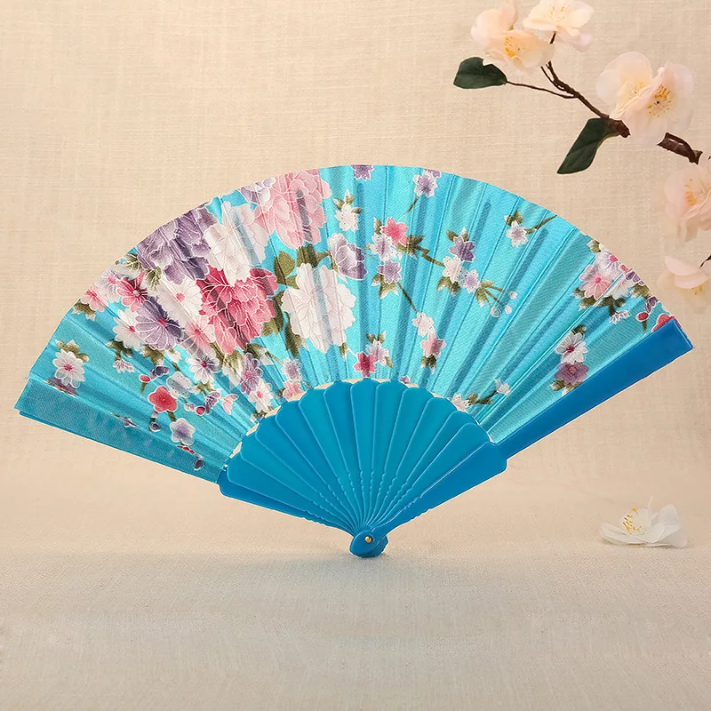 Vintage Style Silk Folding Fan Chinese Japanese Pattern Art Craft Gift Home Decoration Ornament Dance Hand Fan Clothes Accessory folding fan hand fan silk fans