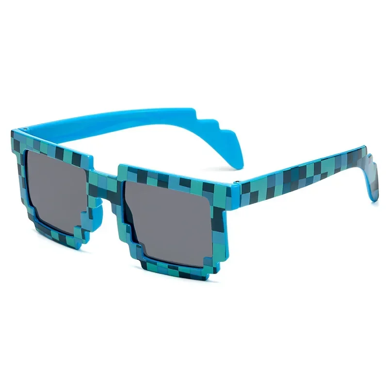 Kids Sunglasses Funny Mosaic Sun Glasses Cosplay Action Game Toy Square Glasses Pixel Mosaic Life Party Eyewear Children Gift funny sunglasses