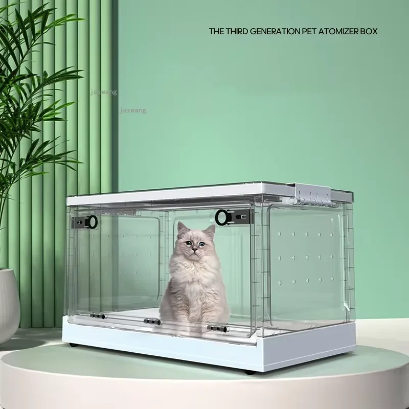 Special Top Grid Design Pet Care Room Front-entry Dogs Atomization Box Folding Breathable Cats Cage Home Oxygen Inhalation Cabin