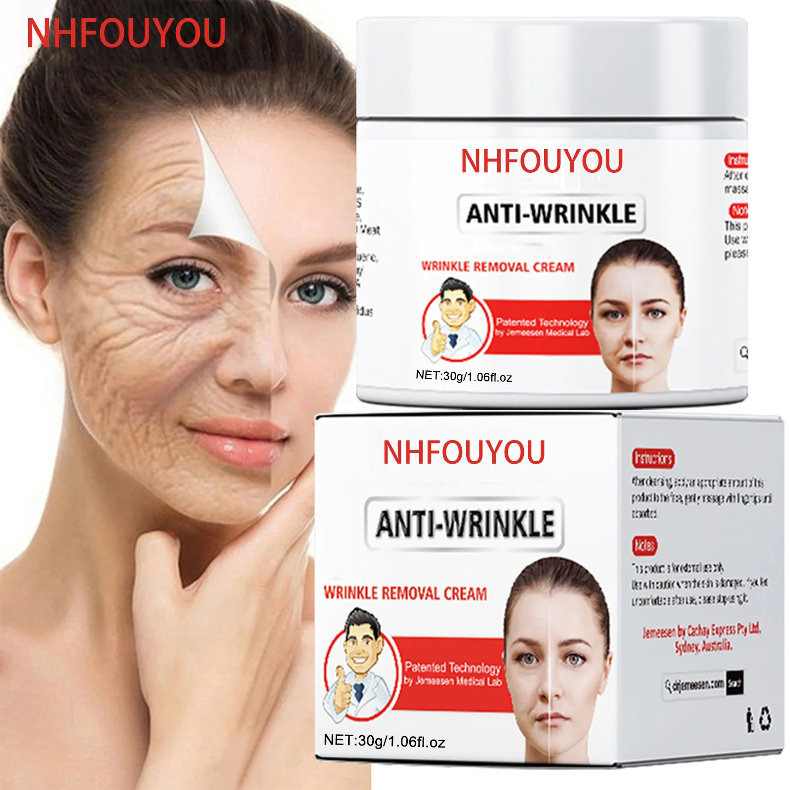 

retinol lifting cream hardening remove wrinkles anti-aging fades fine lines face whitening illuminate skin beauty health care30g