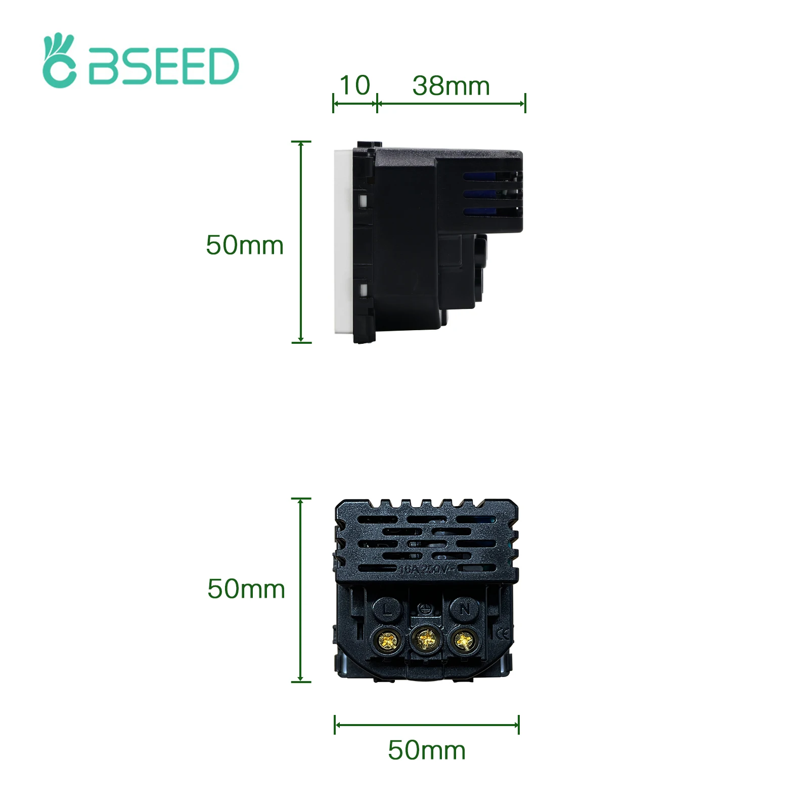 BSEED EU Standard Wall Socket with USB RJ45 TV Satellite Plug Glass Panel DIY Free Combination Function Part for Home Automation 6