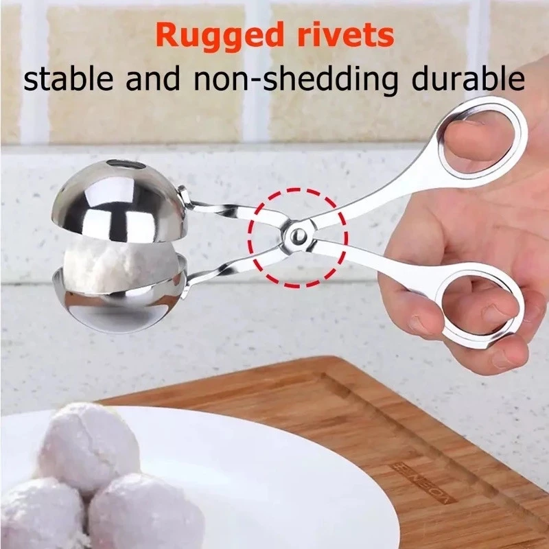 Meatball Maker Kitchen Utensils Meatball Maker Tool Clip Newbie Non Stick Stuffed Meat Ball Spoon Shaper Cooking Scoop Stainless Steel Kitchen Accessories