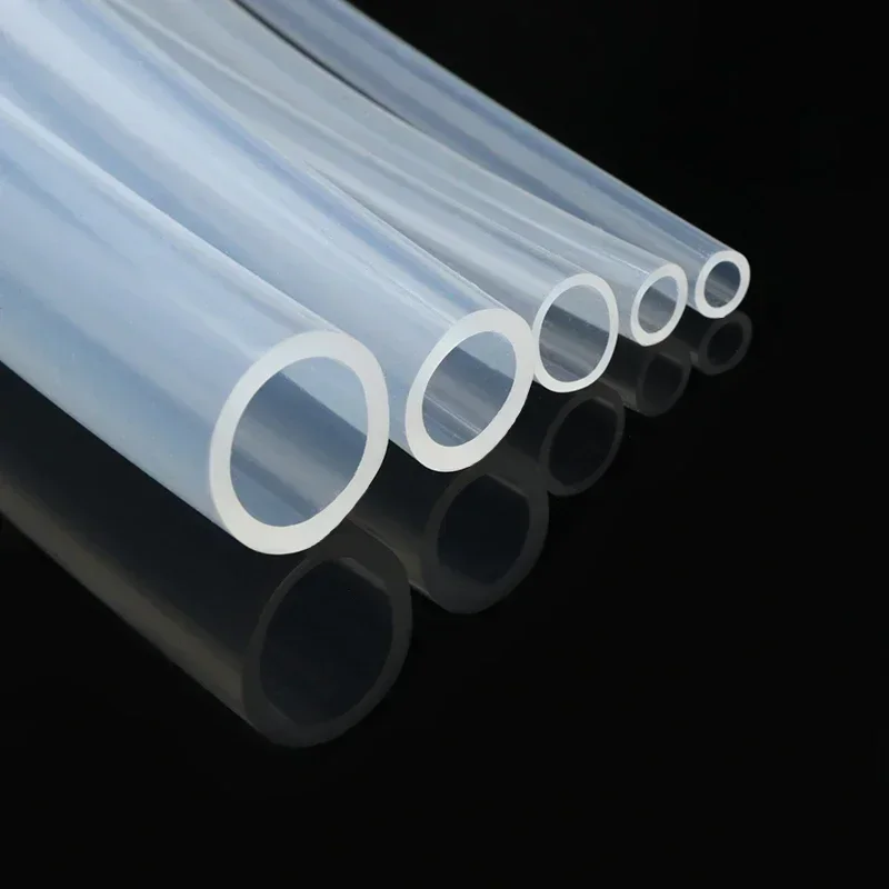 Silicone Tube 1/5M Food Grade Clear Transparent ID 0.5-12mm O.D Flexible