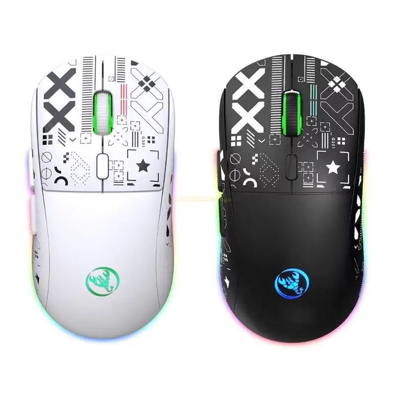 Перезаряжаемая мышь 3 режима 2,4G-Беспроводная + Bluetooth-совместимая 3600dpi RGB