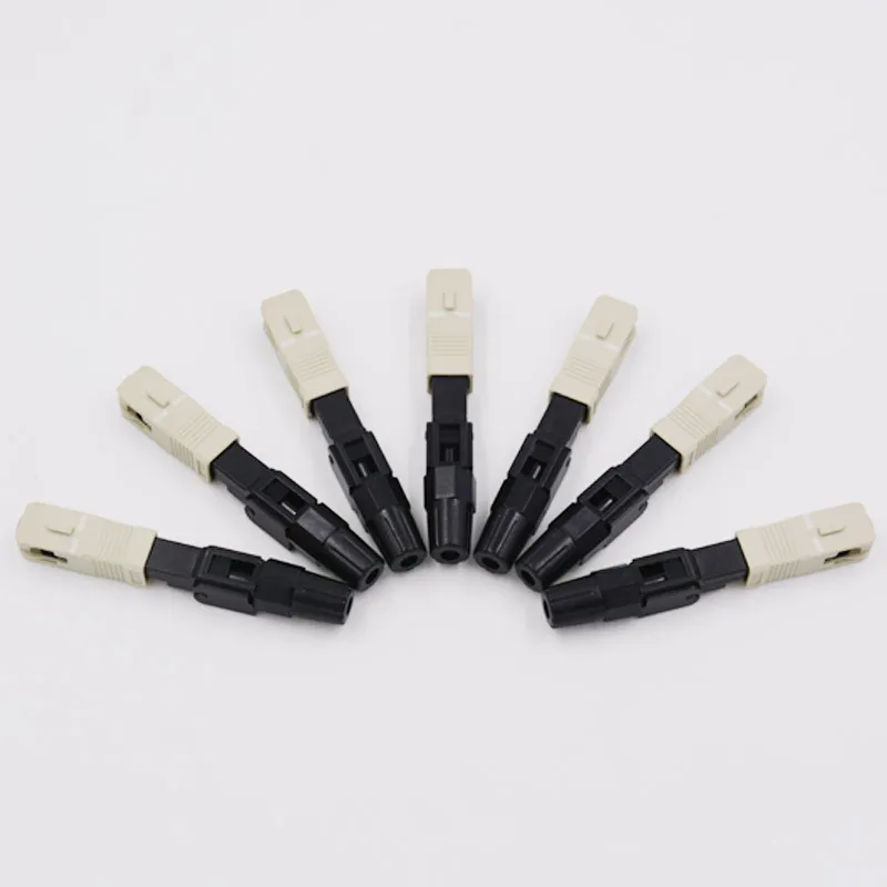 50 100 200 500pcs ftth sc apc optical fiber quick connector sc ftth fiber optic fast connector fiber connector FTTH SC/UPC Multi Mode Optical Fiber Fast Connector Embedded SC MM Fiber Optic Quick Connectors 50/125 Factory Price