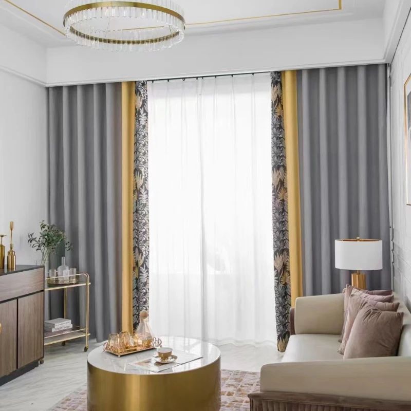 2 Panels European-style Luxury Curtains For Living Room Bedroom Thickened Simple Blackout Curtain Finished Custom Window Drapes