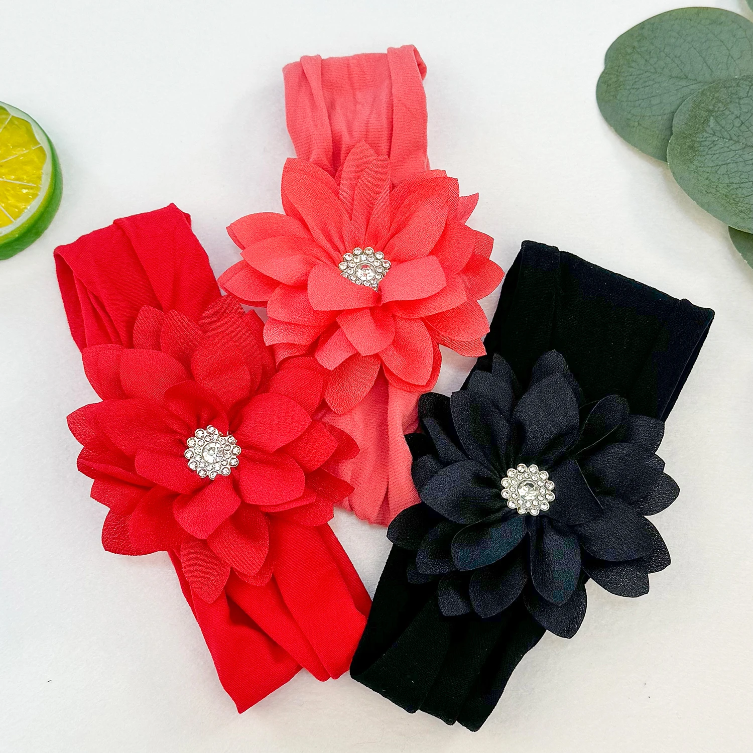 3PCS Baby Headbands Elastic Soft Newborn Floral Headbands for Baby Girl Children Turban Infant Flower Headband Hair Accessories 3