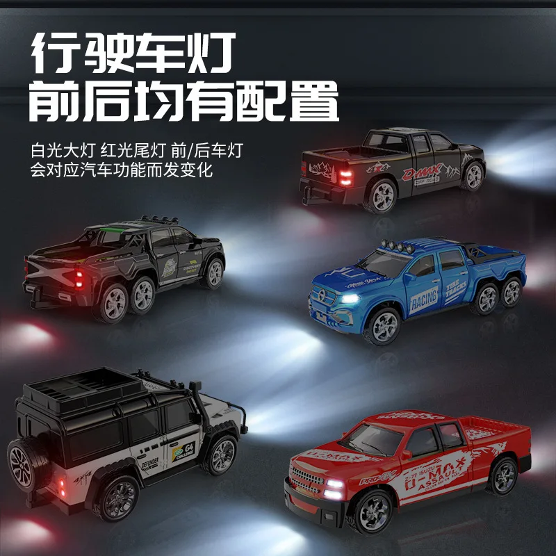 BGTOY 4WD RC Car 1:64 Mini 2.4G Remote Control Car Third Gear Speed Alloy Shell With LED Light For Boy Toys Kids Christmas Gifts 4