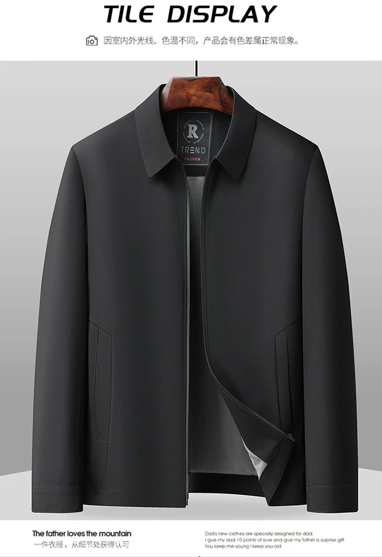Outdoor-Mode mittleren Alters und ältere Menschen, einfarbig, koreanischer Stil, Sport, vielseitige Executive-Vater-Freizeit-Wanderjacke – Detail 8