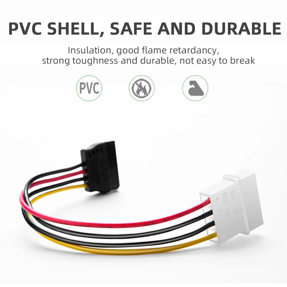 Cavo Adattatore SATA Maschio A IDE Molex Femmina 4 Pin – Alimentazione Per Vecchi Hard Disk